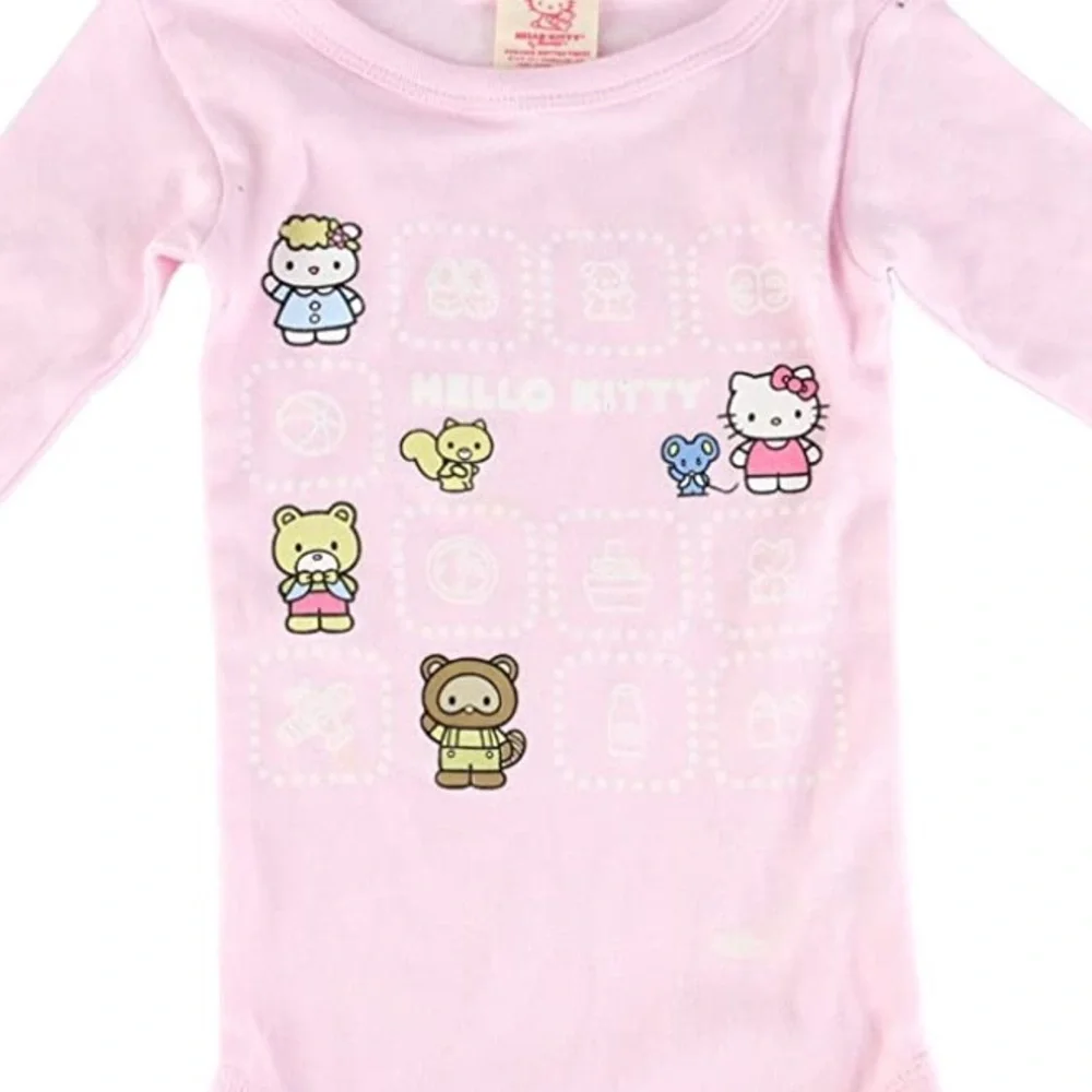 Hello Kitty Baby Girl Pink Organic Cotton Long Sleeve Onesie NWT